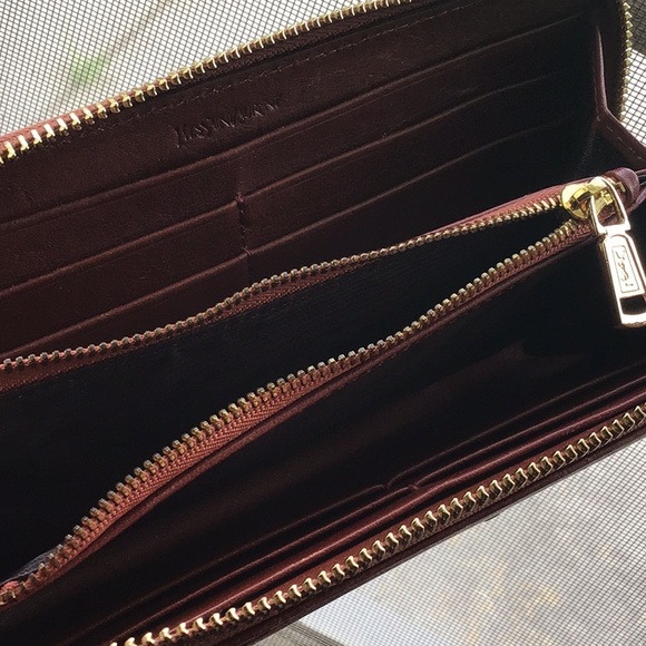 Vintage. YSL Brown Leather Wallet - Picture 8 of 11